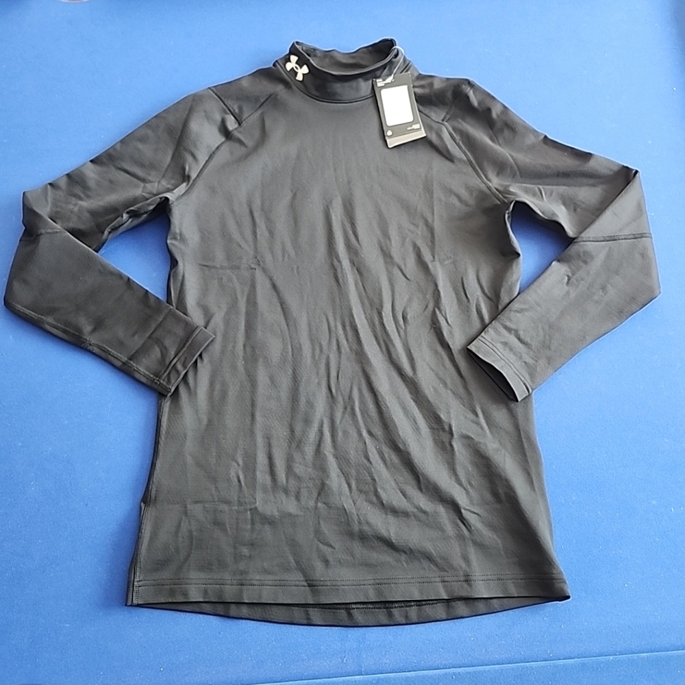 Medium Under Armour ColdGear Infrared Mock Black Shirt 1368026-001 Mens M UA